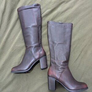 New Leather Heeled Tall Boots